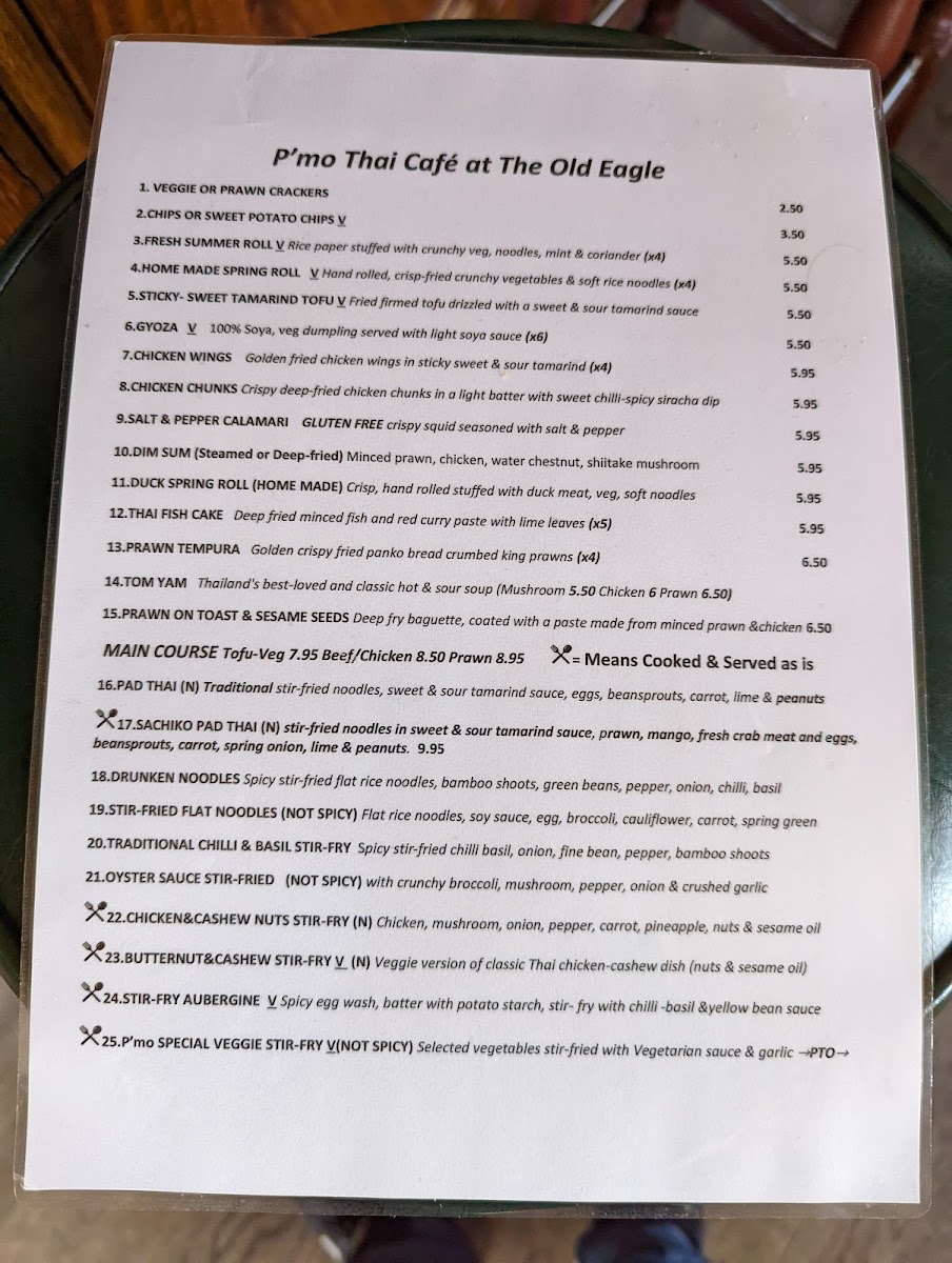 Old Eagle Pub Menu - Image 1
